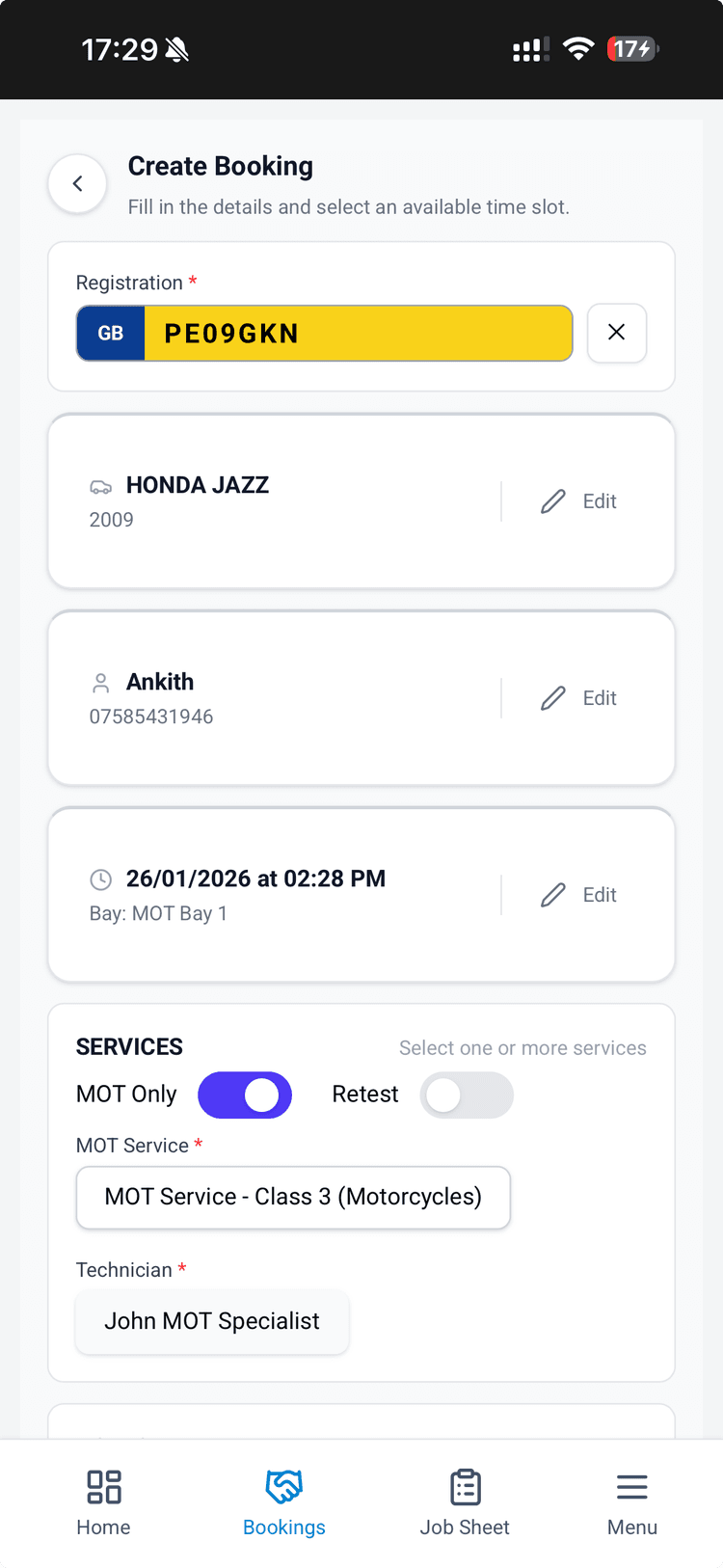 Technician app screenshots - 2